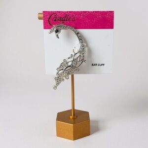 Candies Silver Crystal Rhinestone Peacock Ear Cuff